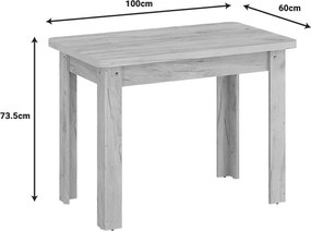 Τραπέζι Celeste pakoworld μελαμίνης σε oak απόχρωση 100x60x73.5εκ