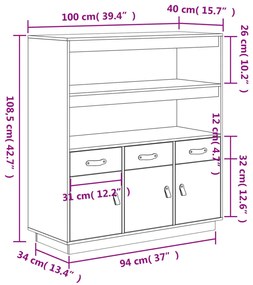 ΝΤΟΥΛΑΠΙ ΨΗΛΟ ΛΕΥΚΟ 100X40X108,5 ΕΚ. ΑΠΟ ΜΑΣΙΦ ΞΥΛΟ ΠΕΥΚΟΥ 820163