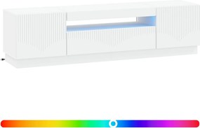 vidaXL Ντουλάπα LED Τηλεόρασης Λευκό Επεξεργασμένο Ξύλο