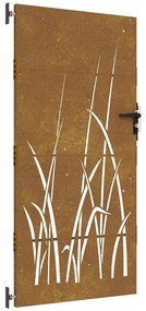 vidaXL Πόρτα Κήπου με Σχέδιο Χόρτου από Ατσάλι Corten 85 x 200 εκ.