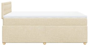vidaXL Κρεβάτι Boxspring με Στρώμα Κρεμ 120x200 εκ. Υφασμάτινο