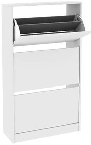 Παπουτσοθήκη Flat Duo Megapap 18 ζεύγων χρώμα λευκό 73x26x119εκ.