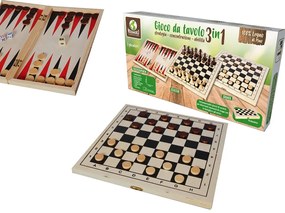 Επιτραπέζιο Παιχνίδι 3 Σε 1 Σκάκι/Τάβλι/Ντάμα 29x29cm Για 4  Ετών