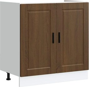 vidaXL Βάση νιπτήρα με αποθήκευση Porto 2 pcs Καφέ Επεξεργασμένο ξύλο