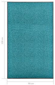 vidaXL Πατάκι Εισόδου Πλενόμενο Γαλάζιο 90 x 150 εκ.