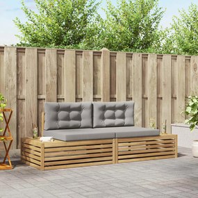 vidaXL Σειρά Καναπέ Εξωτερικού Λευκό 230,5 x 83 x 73 εκ Πολυεστέρας