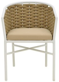 Καρέκλα - Πολυθρόνα Noevo αλουμινίου-pp στοιβαζόμενη με λευκό σκελετό και μαξιλάρι 57x62x77 εκ. 57x62x76 εκ.