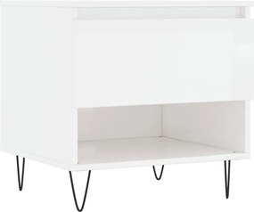 vidaXL Τραπεζάκια Σαλονιού 2 τεμ. Γυαλ. Λευκό 50x46x50 εκ. Επεξ. Ξύλο