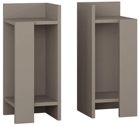 Κομοδίνο Immerse pakoworld σετ 2 τμχ. μόκα 27x25x60εκ