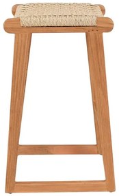 Σκαμπό Kuza σκελετός teak ξύλο και σχοινί σε φυσική απόχρωση 40x42x66εκ 40x42x66 εκ.