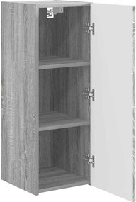 vidaXL Ντουλάπι Τηλεόρασης Τοίχου 2 pcs Γκρίζο Σονομα
