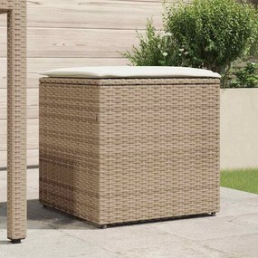 vidaXL Κουτί Μαξιλαριών Μπεζ 50 x 50 x 50 cm συνθετικό ρατάν
