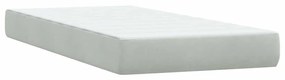 vidaXL Κρεβάτι Boxspring με Στρώμα Ανοιχτό Γκρι 100x210 εκ. Βελούδινο