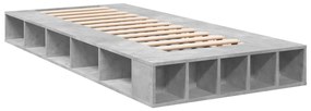 vidaXL Πλαίσιο Κρεβατιού Γκρι Σκυροδέματος 75 x 190 εκ. Επεξεργ. Ξύλο