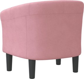 vidaXL Πολυθρόνα Μπάρελ Ροζ Βελούδινη