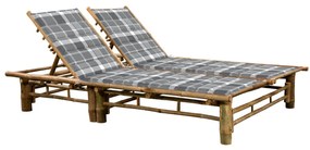 vidaXL Ξαπλώστρα Διπλή από Μπαμπού με Μαξιλάρια