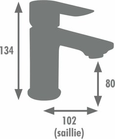 Μονή λαβή βρύση Edouard Rousseau MILK Γραφίτης