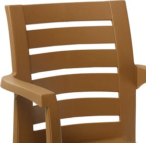 Πολυθρόνα Fiery pakoworld PP σε καφέ απόχρωση