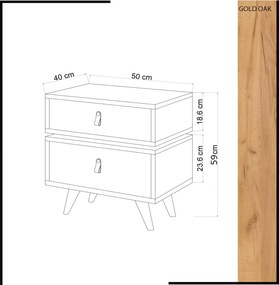 Nightstand Leija Oak
White