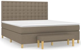 vidaXL Κρεβάτι Boxspring με Στρώμα Taupe 180x200 εκ. Υφασμάτινο