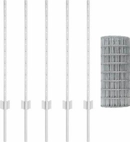 vidaXL Τεντώτο με στήριγμα Ασημί 0,8 x 10 m Ατσάλι