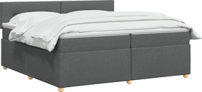 vidaXL Κρεβάτι box spring με στρώμα Σκούρο Γκρι 200 x 200 cm Ύφασμα