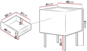 Σετ 2 κομοδίνα Fellini-Menta