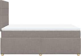 vidaXL Κρεβάτι Boxspring με Στρώμα Taupe 120x200 εκ. Υφασμάτινο