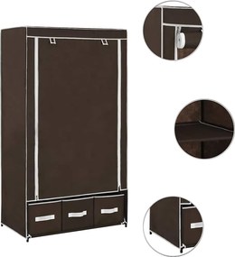 vidaXL Ντουλάπα Καφέ 87x49x159 εκ. Ύφασμα