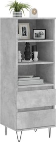 vidaXL Ντουλάπι Γκρι Σκυρ. 40x36x110 εκ. από Επεξεργασμένο Ξύλο