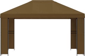vidaXL Κιόσκι 4 x 3 μ Taupe Πολυεστέρας και Χάλυβας 190 gsm