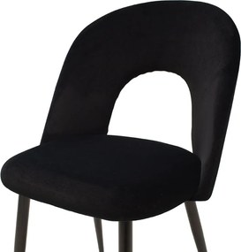 Καρέκλα Jonah pakoworld βελούδο μαύρο-μαύρο πόδι