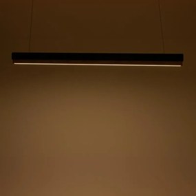 Φωτιστικό οροφής Rafmole led μαύρο μέταλλο-ξύλο 120x2.5x7.5εκ