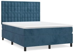 ΚΡΕΒΑΤΙ BOXSPRING ΜΕ ΣΤΡΩΜΑ ΣΚΟΥΡΟ ΜΠΛΕ 140X190 ΕΚ. ΒΕΛΟΥΔΙΝΟ 3143263