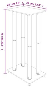 Βάσεις Ηχείων με 4 Στήλες 2 Τεμ. Μαύρες από Ψημένο Γυαλί - Μαύρο