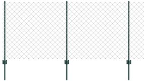 vidaXL Φράκτης Chain Link  με 10 U Πόλους Πράσινος 1x10 μ Ατσάλι