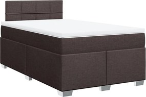 vidaXL Κρεβάτι Boxspring με Στρώμα Σκούρο Καφέ 120x200 εκ. Υφασμάτινο