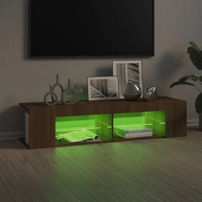 Έπιπλο Τηλεόρασης με LED Καφέ Δρυς 135x39x30 εκ. - Καφέ