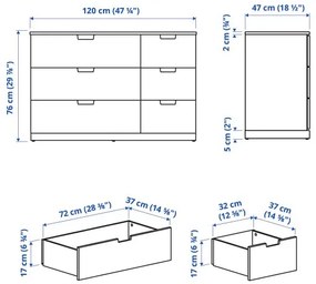 NORDLI συρταριέρα με 6 συρτάρια, 120X76 cm 092.394.98