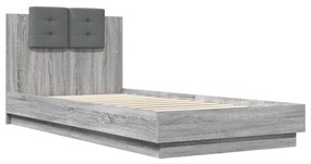 vidaXL Πλαίσιο Κρεβατιού με Κεφαλάρι Γκρι Sonoma 90x200 εκ. Επεξ. Ξύλο