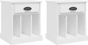 vidaXL Κομοδίνα 2 τεμ. Λευκά 43x36x50 εκ.