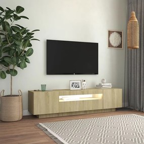 Έπιπλο Τηλεόρασης με LED Sonoma Δρυς 160 x 35 x 40 εκ. - Καφέ