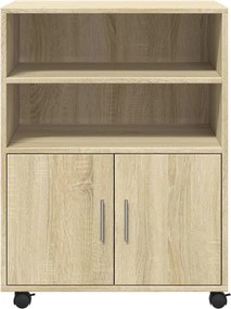 vidaXL Ντουλάπι Τροχήλατο Sonoma Δρυς 60x48x81 εκ. από Επεξ. Ξύλο