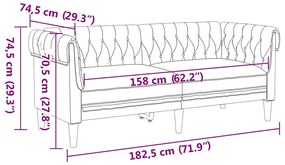 vidaXL Καναπές σαλονιού 2 pcs Σκούρο Γκρι 201,5 x 74,5 x 74,5 εκατοστά