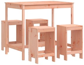 vidaXL Σετ Μπαρ Κήπου 5 Τεμαχίων από Μασίφ Ξύλο Ψευδοτσούγκας