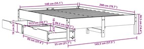 ΣΚΕΛΕΤΟΣ ΚΡΕΒ. ΧΩΡΙΣ ΣΤΡΩΜΑ ΛΕΥΚΟ 140X200 ΕΚ ΜΑΣΙΦ ΠΕΥΚΟ 3301711