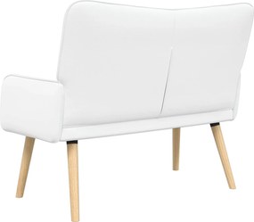 vidaXL Καναπές 2 ατόμων Λευκό 115 x 61 x 87 εκ. Ύφασμα