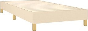 vidaXL Κρεβάτι Boxspring με Στρώμα Κρεμ 100 x 200 εκ. Υφασμάτινο