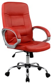 ΚΑΡΕΚΛΑ ΓΡΑΦΕΙΟΥ HM1024.07 KOKKINH IVERN ΜΕ ΠΟΔΙ ΧΡΩΜΙΟΥ 64x55x112-120Υ εκ.