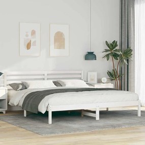 vidaXL Σκελετός Κρεβατιού Λευκό 180 x 200 cm Μασίφ ξύλο πεύκου